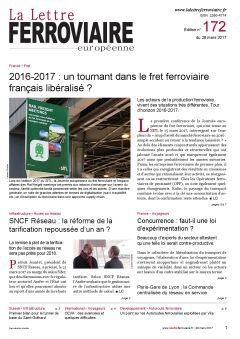 À lire dans La Lettre ferroviaire 172 À lire dans La Lettre ferroviaire 172