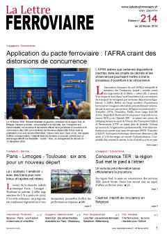 À lire dans La Lettre ferroviaire 214 À lire dans La Lettre ferroviaire 214