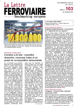 La Lettre ferroviaire n°103 La Lettre ferroviaire n°103