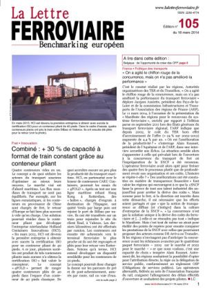 A lire dans La Lettre ferroviaire 105 A lire dans La Lettre ferroviaire 105