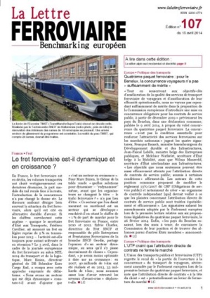 La Lettre ferroviaire n°107 La Lettre ferroviaire n°107