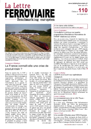 Lettre ferroviaire n°110 Lettre ferroviaire n°110