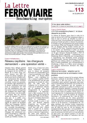 La Lettre ferroviaire n°113 La Lettre ferroviaire n°113