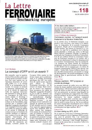 La Lettre ferroviaire n°118 La Lettre ferroviaire n°118