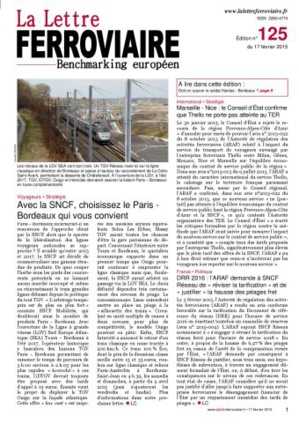 La Lettre ferroviaire n°125 La Lettre ferroviaire n°125