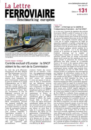 À lire dans La Lettre ferroviaire 131 À lire dans La Lettre ferroviaire 131