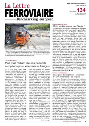 À lire dans La Lettre ferroviaire 134 À lire dans La Lettre ferroviaire 134