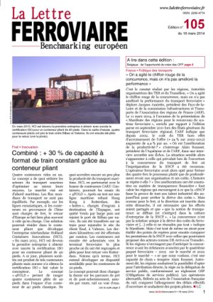 A lire dans La Lettre ferroviaire 105 A lire dans La Lettre ferroviaire 105
